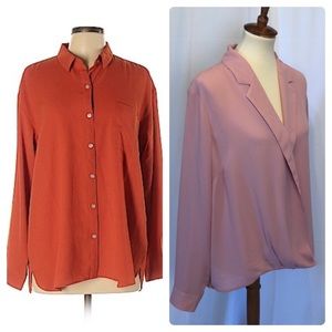 2 for $25 blouses pink orange long sleeves Jill L